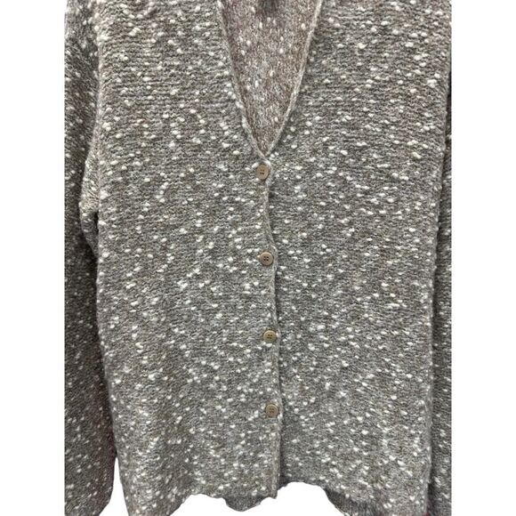 Eileen Fisher Merino Wool Bouclé Button Cardigan Sweater Women’s S Cream Tan - Picture 3 of 9